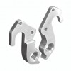 View from both sides H211d Derailleur Hanger for Focus, Kalkhoff, Raleigh, Univega bikes H211d Alloy Rear Derailleur Hanger for Focus, Kalkhoff, Raleigh, Univega bikes. Assembly from outside with 2 screws, threading in