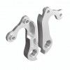 Вигляд з обох боків Змінний гак H251d для Fuji, Tomac (#D025) Фрезерований дюралюмінієвий змінний крюк або велопетух H251d - це кронштейн для кріплення заднього перемикача до рами велосипеда. Встановлюється з