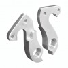 View from both sides H488d Derailleur Hanger for Author, Avanti, Pinarello bikes H488d Alloy Rear Derailleur Hanger. Assembly from outside with 2 screws, threading in hanger.Known to fit at least the following frames
