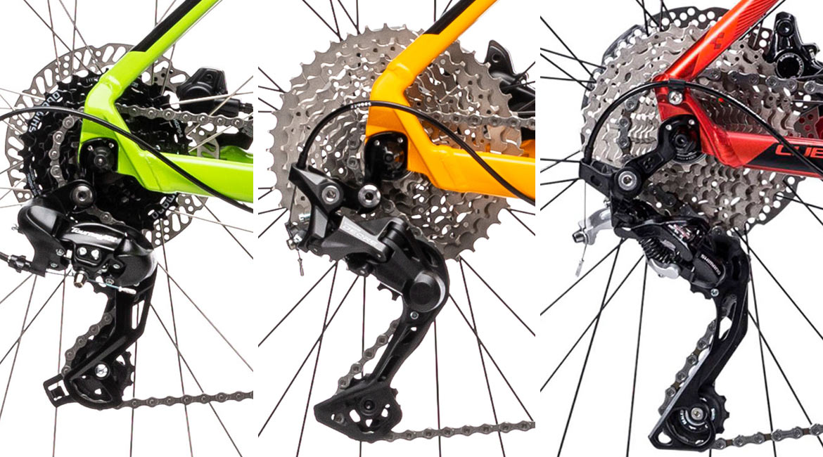 Сравнение кронштейнов петухов в зависимости от типа крепления заднего переключателя